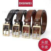 [COD] First-layer cowhide womens belt fashion all-match buckle genuine leather casual simple copper high-end ladys