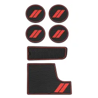 6Pcs/Set Car Coasters Water Cup Holder Insert Mats Charger Non-Slip Liners Anti Dust Anti Slip Mats for Dodge 2015-2022