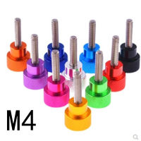 5ชิ้น M4 * 8-50กระทู้ที่มีสีสันหัวอลูมิเนียมสแตนเลสขั้นตอนที่มือนิ้วหัวแม่มือสกรู