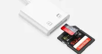 OTG IOS Type-C+การ์ดคู่ การ์ดรีดเดอร์ SD & TF Type Cดิจิตอลกล้องอะแดปเตอร์สำหรับตัวอ่านสายสำหรับIOS SD TF Camera Memory Card Reader Lightning Adapter for iPhone Type C