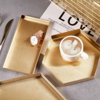 Nordic Metal Cosmetic Jewelry Storage Tray Bathroom Washing Organizer Box Food Cake Dessert Tea Coffee Serving Decorative Tray