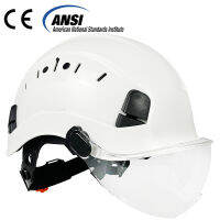 DARLINGWELL CE หมวกนิรภัยสำหรับงานก่อสร้างพร้อมแว่นตาสำหรับวิศวกรอุตสาหกรรม ABS Hard Hats Visor Safety Cap ANSI Industrial Work