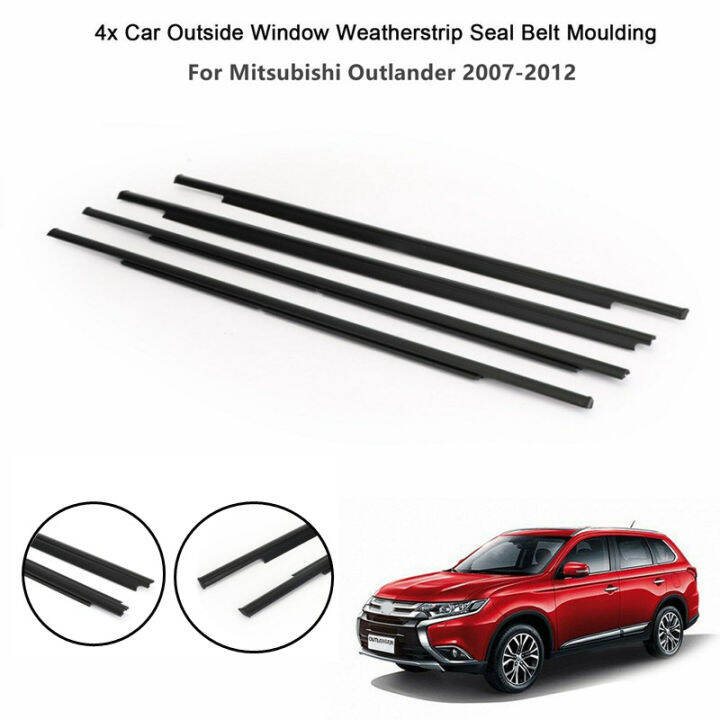 4Pcs Car Window Outer Weatherstrip Side Door Moulding Trim Seal For