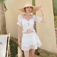 Full Bath Suit Women Set Two Piece Fashion Tankini Swimsuit Plus Size Bikini South Korea Female Summer Cover Split Skirt 2021