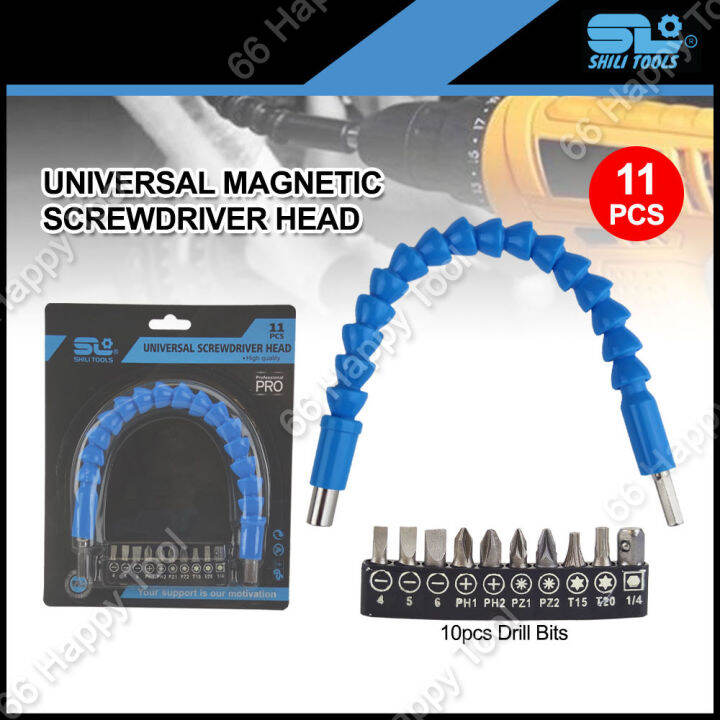 Shili Tools 11pcs Universal Screwdriver Heads Flexible Shaft Head Screw