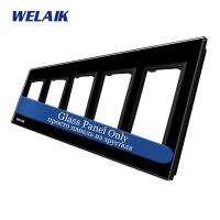 Welaik Eu 5frame-glass แผง-Only-ผนัง-ซ็อกเก็ต-ชิ้นส่วน-แก้วคริสตัล-แผง A58w1หลุมสี่เหลี่ยม