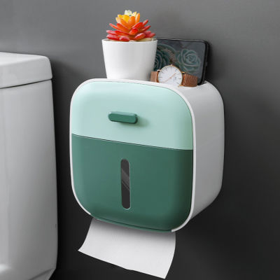 กล่องกระดาษทิชชูห้องน้ำ,ที่ใส่กระดาษชำระที่วางโทรศัพท์กดเปิดกันน้ำอุปกรณ์ในห้องน้ำ