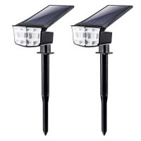 SL338 2Pcs 38 LED Waterproof Outdoor Solar Powered Lawn Lamp for Yard Garden Walkway Pool Patio