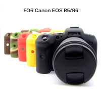 เคสซิลิโคนฝาครอบป้องกันกล้องสำหรับ Canon EOS R5 R6 EOSR5 EOSR6ระบบมิเรอร์เลสกล้องยางนุ่มกรอบผิวกระเป๋า