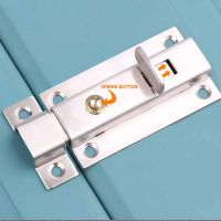 Stainless Steel Door Latch Automatic Spring Switch Door Lock Door Clasp Door Bolt Safety Slide Lock For Home Door Hardware Door Hardware Locks Metal f