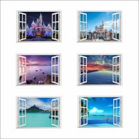 3D Vivid Fake Window Wall Stickers For Office Living Room Bedroom Home Decoration  Forest Space Scenery Mural Art Decal Wall Stickers  Decals