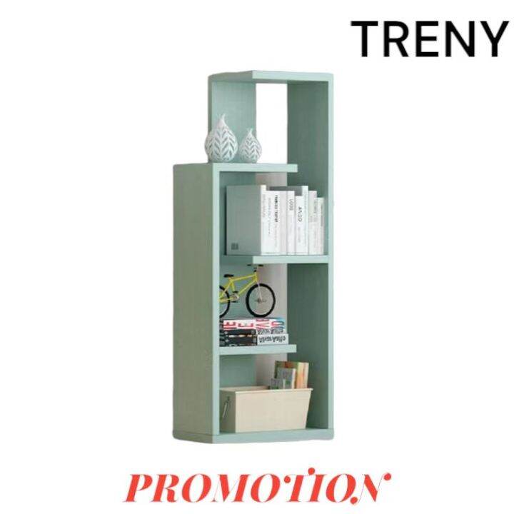 TRENY Wooden Rack Storage Organiser Bookshelf Book Shelf Rack