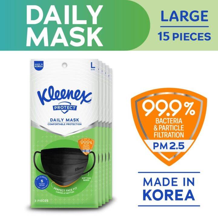 Kleenex Protect Daily Face Mask (Large) x 5 Packs (15 masks) Lazada PH