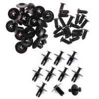 40Pcs Hole Push In Expanding Screw Panel Clips Plastic Rivet Black - 20 Pcs 8Mm 20Pcs 6Mm