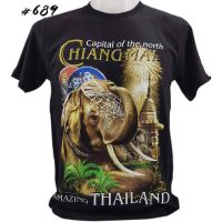 New Fashion Thailand T-shirt Elephant Pattern No.689 Souvenir Bigsize shirt Fat Man Team Family 2023