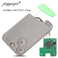 Jingyuqin 2กุญแจรีโมทปุ่มชิป Pcf7947 433Mhz เหมาะสำหรับ Laguna Espace 2001-2006สมาร์ทการ์ดรีโมทแต่งรถ Fob