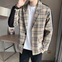 In the spring of 2021 single (leisure jackets grid west a2021 Mens Casual Suit Jacket Plaid Western High-End Small