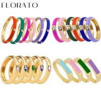 【YF】┅┇  Hot Selling Gold Plated Enamel Color Fashion rings round Metal wholesale кольца