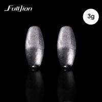 Fulljion ตะกั่ว Sinkers หยดน้ำหนักตะกั่วแยกวงรีในสายอุปกรณ์เสริมการต่อสู้กลวงและแข็ง2ชิ้น