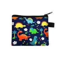 ❀ Cartoon Dinosaur Print~ Zipper Coin Purse Portable Wallet Bank Card Key Storage Bag Game Periphery