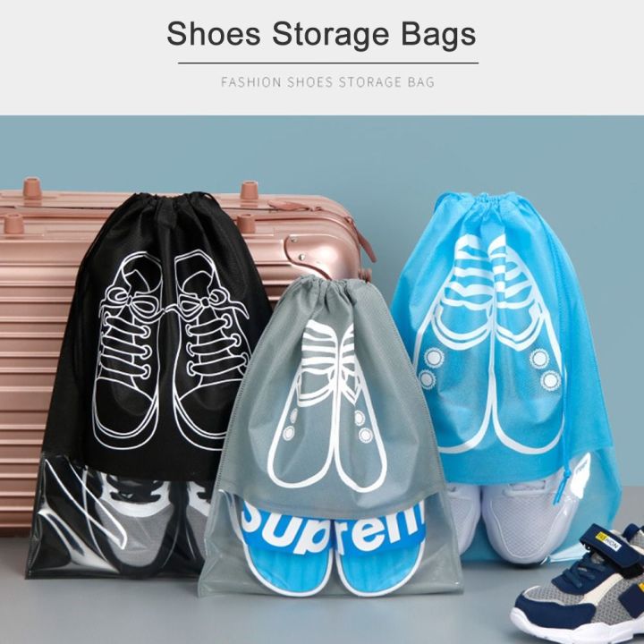 5pcs Shoes Storage Bag Closet Organizer Non-woven Travel Portable