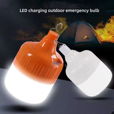 Outdoor LED Bulb USB Rechargeable 40W/60W/80W Emergency Light Hook Camping Fishing Portable Lantern Night Light