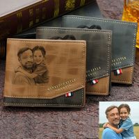 ZZOOI Custom Gift Picture Text Frosted Multi-card Wallet Fathers Day Personalized Photo Gifts for Him Husband Father Dad Boyfriend