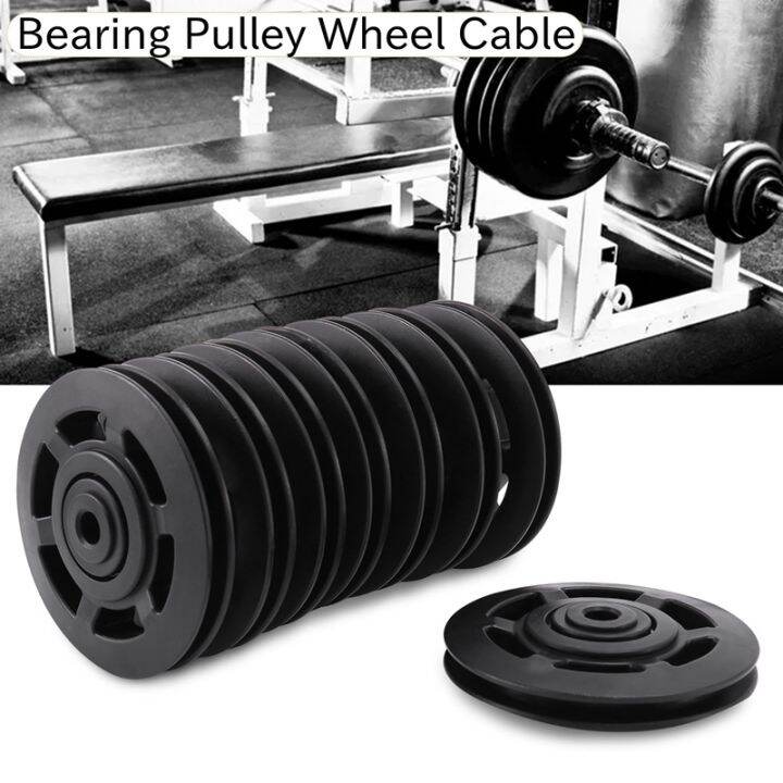 8pcs-95mm-black-bearing-pulley-wheel-cable-gym-equipment-part-wearproof