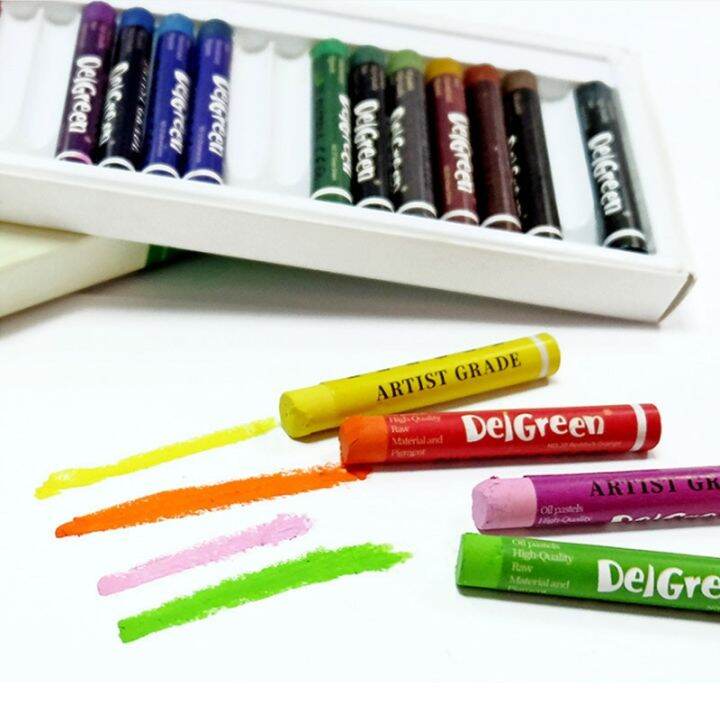 delgreen-24-colors-heavy-color-oil-pastels-mini-set-children-oil-painting-stick-colorful-bright-soft-crayon-school-art-supplies