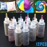 12 Pcs Tie Dye Kit Non-Toxic DIY Garment Graffiti Fabric Step Textile Coating