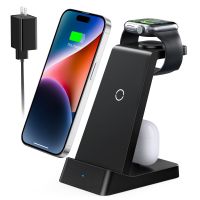 Wireless Charging Station，18W Fast Wireless Charger  3 in 1 Wireless Charging Dock Stand for Apple Watch Series &amp; Airpods