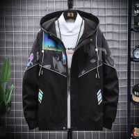 2022 Spring Autumn Men Fashion Jacket Hooded Camouflage Reflective Trendy Streetwear Mens er Jacket Coat Zipper Size 6XL