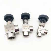 1/8" 1/4" 3/8" 1/2" BSP Female Thread Adjustable needle valve 90 degree Stainless steel 304 ON/OFF