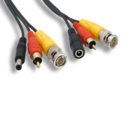 สายเคเบิล3in1ไฟฟ้า DC BNC RCA 25ฟุตพลังเสียงวิดีโอกล้อง CCTV รักษาความปลอดภัยแบบ DVR