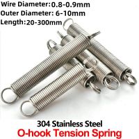 304 Stainless Steel Pullback Tension Cylindroid Helical Coil Small Mini Extension Spring WD 0.6mm 0.7mm 0.8mm0.9mm Nails Screws Fasteners