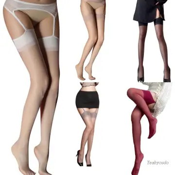 Suspender Pantyhose Long Floral Rose Lace Stocking Tights Garter Belt Stockings, Free Size