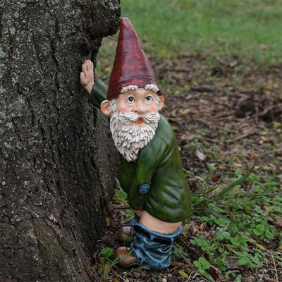 Dwarf Ornament with Hold the Wall and Take off the Pants Shape for Gardenwith Hold the Wall and Take off the Pants Shape, Water-Proof ,Durable, Colorfulfor Garden, Living RoomDwarf Ornament