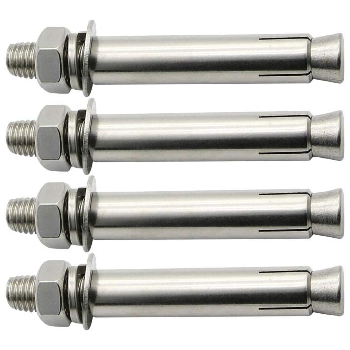 พุกสแตนเลส-304-ขนาด-12-มม-x-100-มม-แพ็คละ-4ตัว-4x-12mm-x-100mm-sleeve-anchors-with-nuts-amp-washers-expansion-screw-bolts-stainless-steel