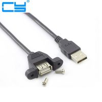 0.3m 0.5m 1 M 3m USB 2.0 Tipo A Macho Para Femea Cabo De Extensao Com Parafuso Para Montagem Em Painel Frete Gratis