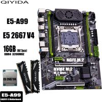 QIYIDA X99 Motherboard set With LGA 2011-3 kit Xeon E5 2667 V4 CPU Processor and 16GB 8Gx2 DDR4 RAM Memory NVME M.2 E5 A99