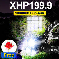 Newest 0LM XHP199 High Power LED Headlamp USB 18650 Rechargeable COB Headlight Zoom Powerful Headlamp Fishing Head Lamp