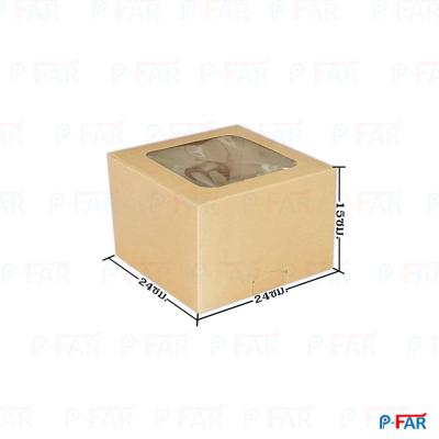กล่องเค้ก 2 ปอนด์ ทรงสูงพิเศษ  สีวอลนัทบราวน์  (50ชิ้น/แพ็ค)  HP104