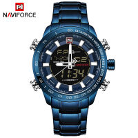 NAVIFORCE ใหม่หรูหราผู้ชาย Chrono นาฬิกาสปอร์ตยี่ห้อทหารกันน้ำ EL แสงไฟดิจิตอลนาฬิกาข้อมือผู้ชายนาฬิกาจับเวลานาฬิกา