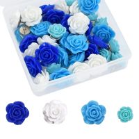 40pcs/Box Cute Rose Flower Drawing Pins Decorative Thumbtacks Cork Board Push Pins for Office School Supplies Clips Pins Tacks