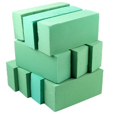 10Pcs Floral Foam Blocks, Flower Holder Flower Styrofoam Green Bricks Applied Dry or Wet for Artificial Flowers