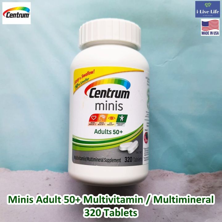 เซมทรัม-วิตามินรวม-สำหรับผู้ใหญ่-แบบเม็ดเล็ก-minis-adult-50-multivitamin-multimineral-centrum