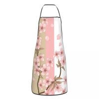 Cherry Blossoms Apron Women Men Unisex Bib Japanese Sakura Floral Kitchen Cooking Tablier Cuisine Chef Painting