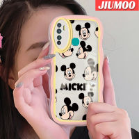 เคส JIUMOO สำหรับ Infinix เคส X655C 9 Pro ลายการ์ตูนแฟชั่นมิกกี้สีสันสดใสเคสโทรศัพท์แบบใสขอบเป็นคลื่นเคสนิ่มโปร่งใสซิลิโคนป้องกันเลนส์กล้องเคสกันกระแทก