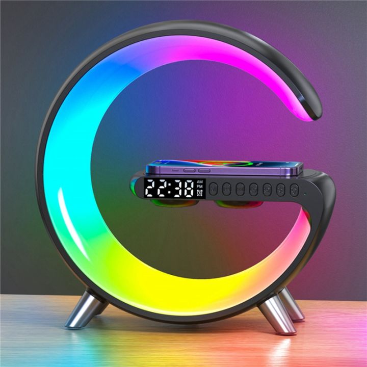 wireless-charger-bluetooth-speaker-projection-lamp-rgb-night-light-digital-alarm-clock-for-sleeping-bedroom-eu-plug