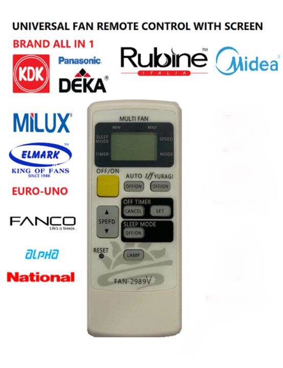 UNIVERSAL FAN REMOTE CONTROL CEILING FAN WALL FAN REMOTE CONTROL KDK